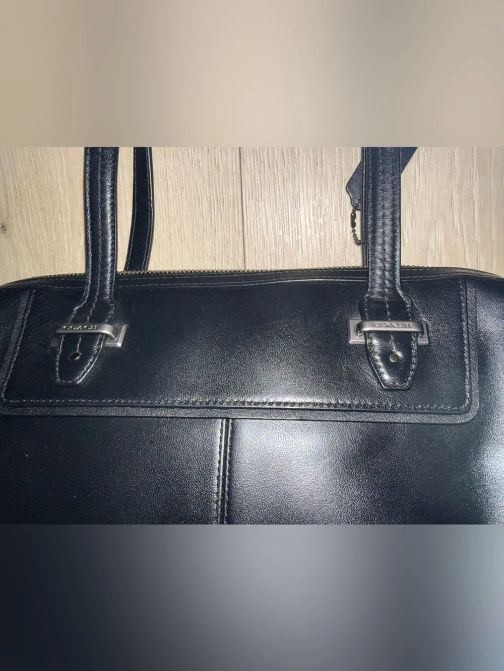 Black Coach Large Leather Handbag - Picture 5 of 9